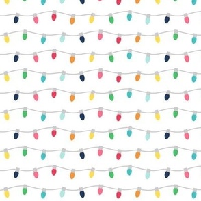 string lights rainbow with navy MED - colorful christmas