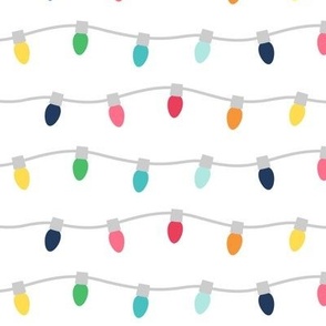 string lights rainbow with navy LG - colorful christmas