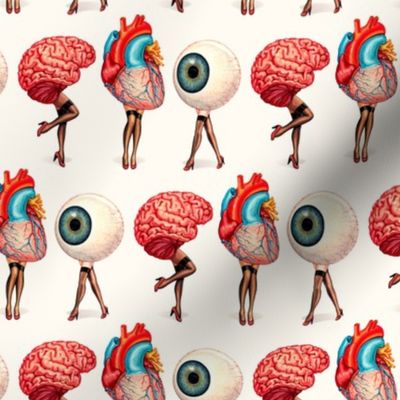 Brain Heart Eyeball Pin-Ups