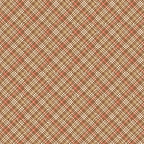 Brown and Pink Diagonal Plaid - Small