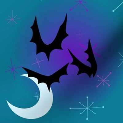 Bats with Stars and moon