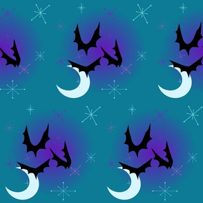Bats with Stars and moon