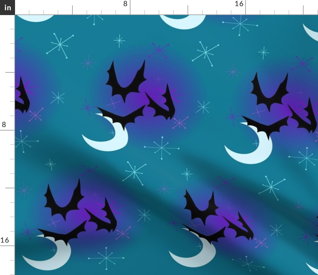 Bats with Stars and moon