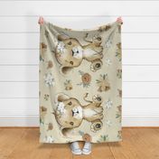 36x50 lion blanket tan 