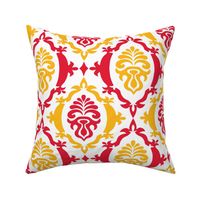 Red and Yellow Damask