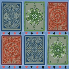 Games night playing cards patterned cards diamonds, clubs, hearts spades