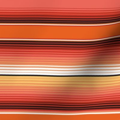 Burnt Orange and Coral Southwestern Serape Blanket Stripes