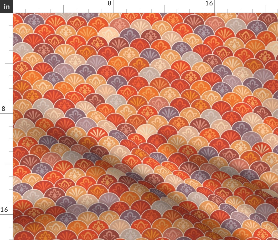 Moroccan Tiles - Orange Scallops