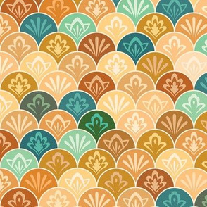 Moroccan Tiles - Gold Scallops