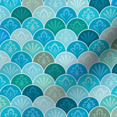 Moroccan Tiles - Azure Scallops