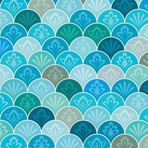 Moroccan Tiles - Azure Scallops