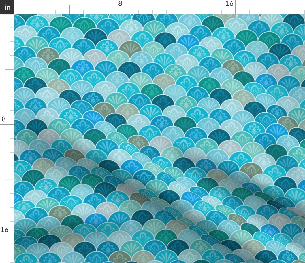 Moroccan Tiles - Azure Scallops