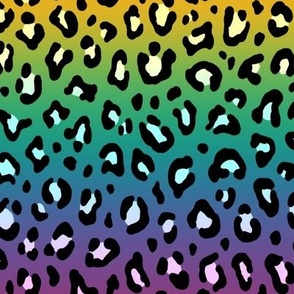 ★ RAINBOW LEOPARD PRINT ★ Horizontal Gradient + Pastels and Black / Medium Scale / Collection : Leopard spots – Punk Rock Animal Prints