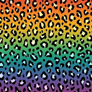 ★ RAINBOW LEOPARD PRINT ★ Horizontal Gradient + Pastels and Black / Small Scale / Collection : Leopard spots – Punk Rock Animal Prints