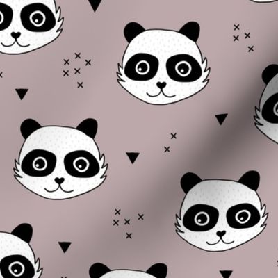 Kawaii Panda minimalist animals Scandinavian style kids nursery design mauve pink girls