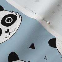 Kawaii Panda minimalist animals Scandinavian style kids nursery design cool blue