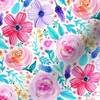 Bold Blooms (Cool Colorway) - Small