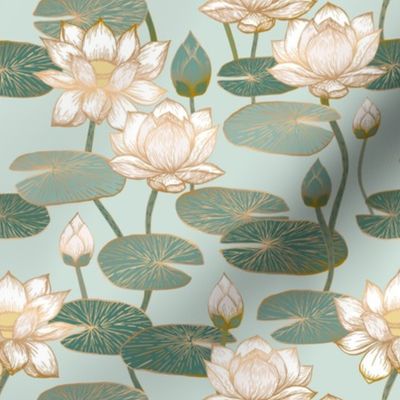 Lotus Blossoms {White} medium