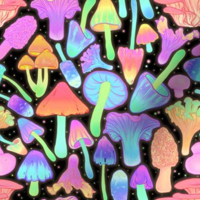  Spooky Mushroom Hunt Neon 2X
