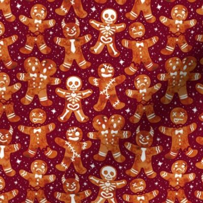 Gingerdead Men - Spooky Gingerbread - Maroon 3/4 Size