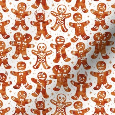 Gingerdead Men - Spooky Gingerbread -White 3/4 Size