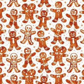Gingerdead Men - Spooky Gingerbread - White 1/2 Size