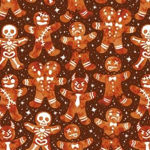 Gingerdead Men - Spooky Gingerbread -Brown 3/4 Size