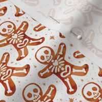 Gingerdead Men - Spooky Gingerbread Skeletons - White 3/4 Size