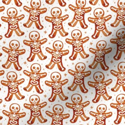 Gingerdead Men - Spooky Gingerbread Skeletons - White 3/4 Size