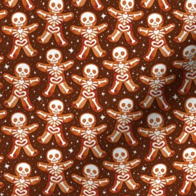 Gingerdead Men - Spooky Gingerbread Skeletons - Brown 3/4 Size