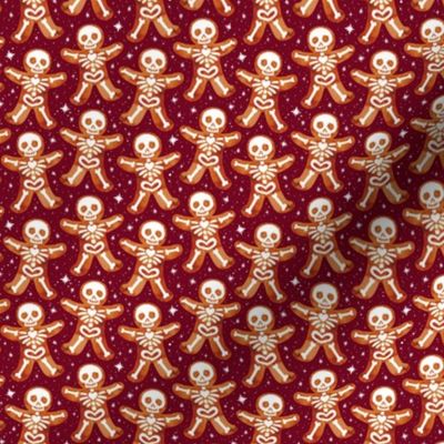 Gingerdead Men - Spooky Gingerbread Skeletons -Maroon 1/2 Size