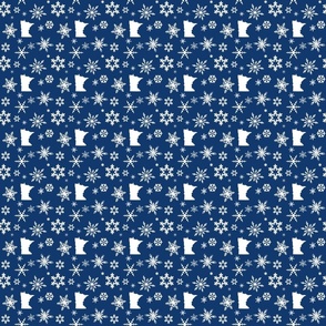 Minnesota Snowflakes Dark Blue Small