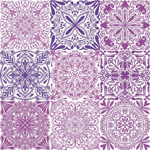 Ornamental tiles in purple