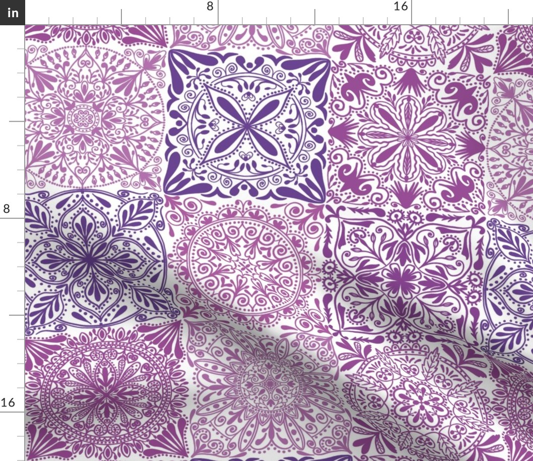 Ornamental tiles in purple