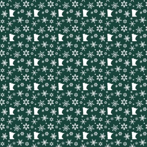 Minnesota Snowflakes Dark Green Small