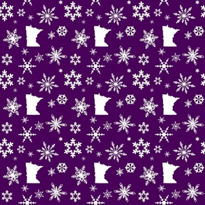 Minnesota Snowflakes On Purple