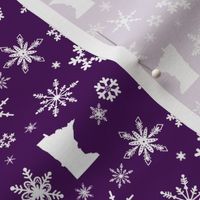 Minnesota Snowflakes On Purple Small