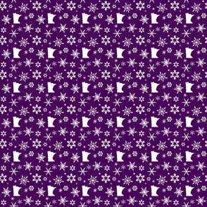 Minnesota Snowflakes On Purple Small