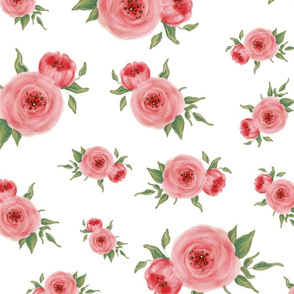 floral pink white medium