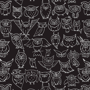 Funny Owls. Colorful Pattern
