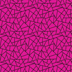 Abstract Geometric Black on Magenta Small