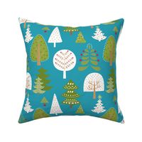 Christmas Tree Forest Teal