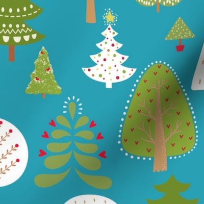 Christmas Tree Forest Teal