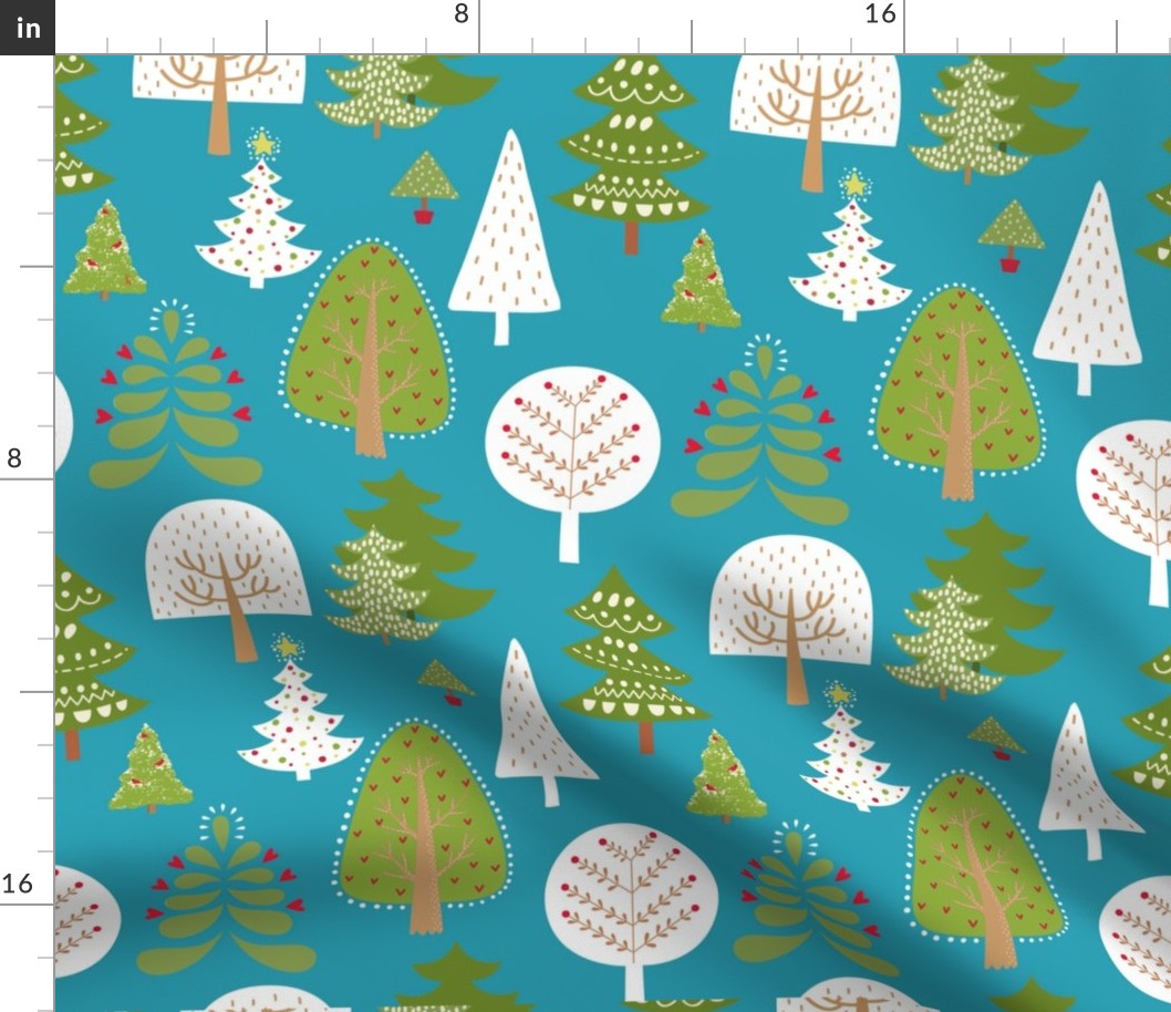 Christmas Tree Forest Teal