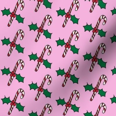 Candy canes on pink