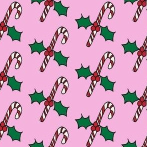 Candy canes on pink