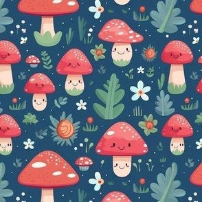 Cute Mushroom and Leaf design