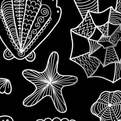  Marine pattern. Underwater world. Shells ans Corals Ornate