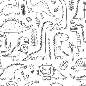  Dinosaurs, jurassic park. Childish pattern