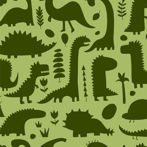   Dinosaurs, jurassic park. Childish pattern